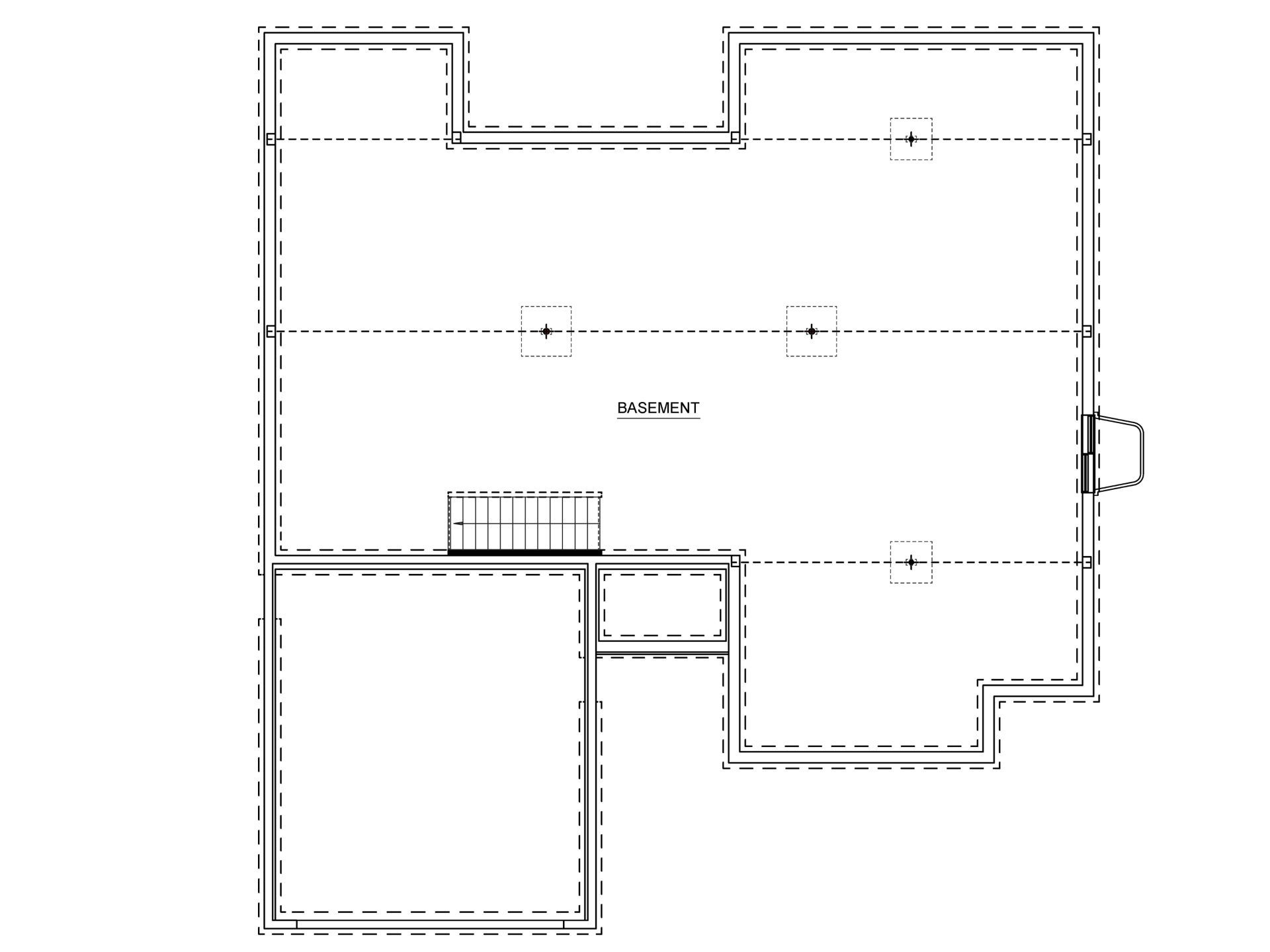 Floorplan drawing - Unfinished basement with egress window well